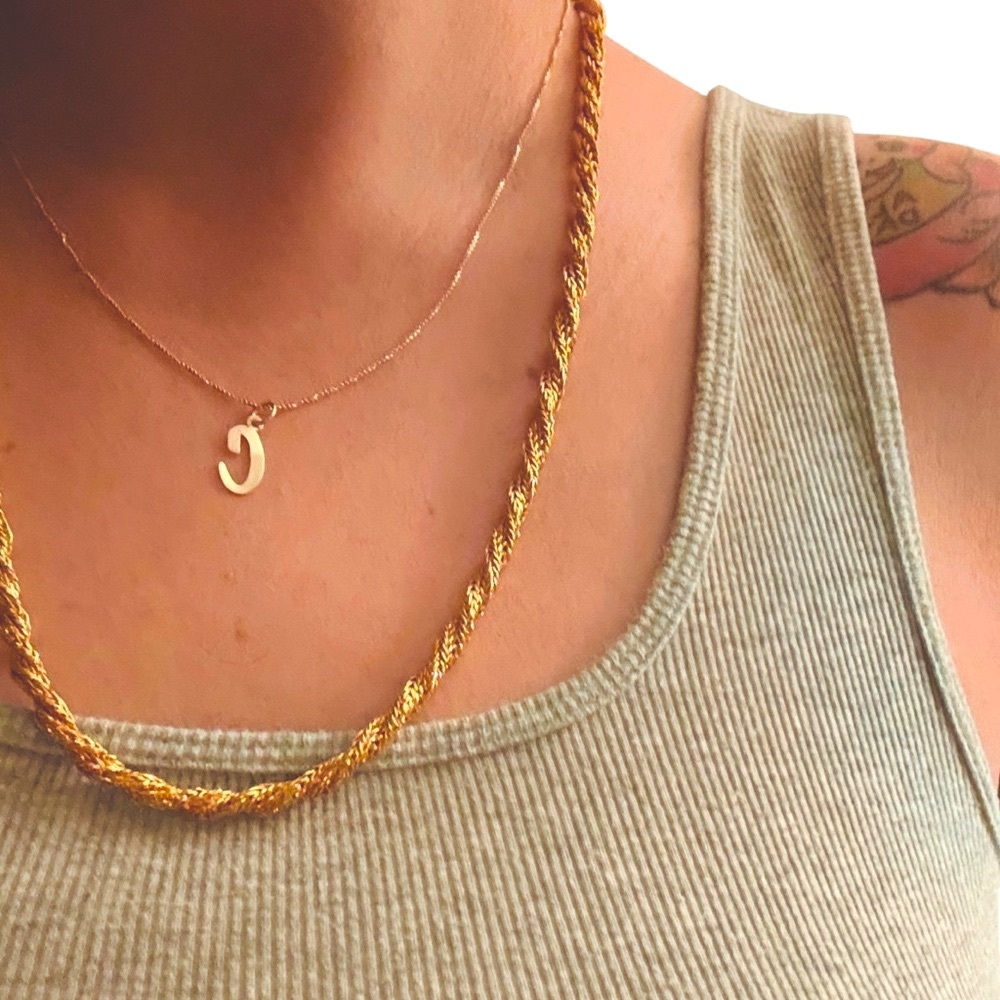 Vintage Napier Thick Bright Gold Twisted Necklace 24k Gold‎ Plated, 24” Long